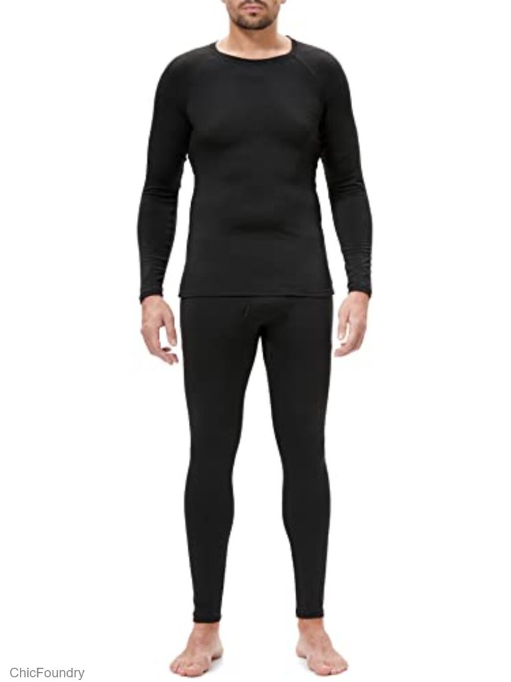 Thermal Underwear Set Fleece Lined Long Johns Base Layer
